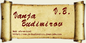 Vanja Budimirov vizit kartica